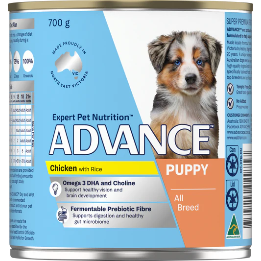 AdvancePuppyGrowthChickenWithRiceWetDogFoodCan 700g