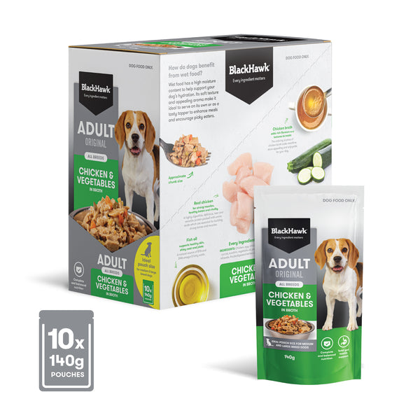 BlackHawk Adult Dog - Chicken & Vegetables 140g (Box of 10)