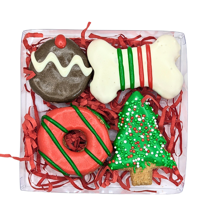 Christmas Dog Treat Gift Box - Mixed Cookie 4 pack