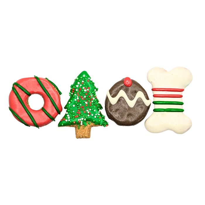 Christmas Dog Treat Gift Box - Mixed Cookie 4 pack