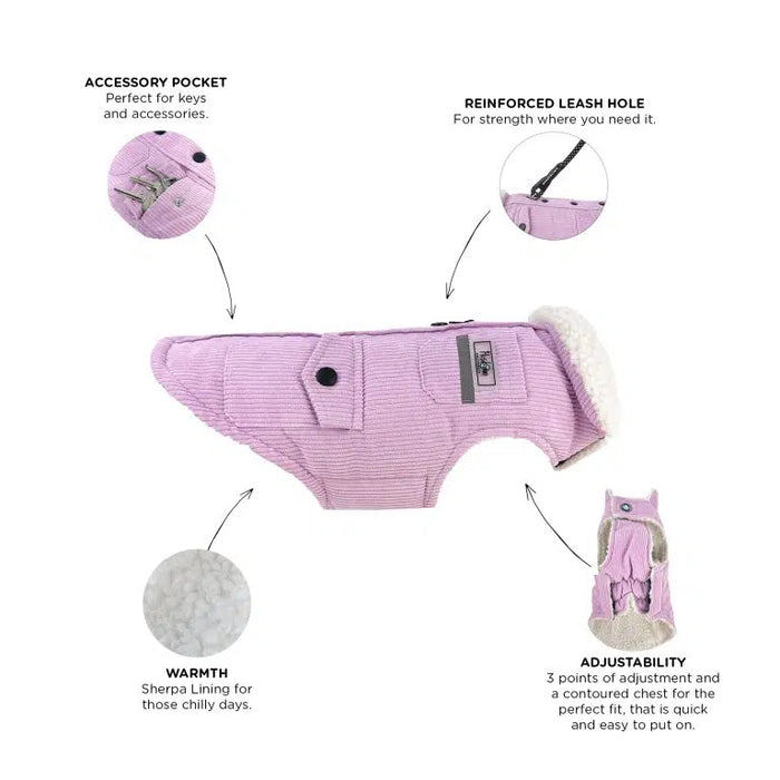 Huskimo Surfer Dog Coat - Mauve