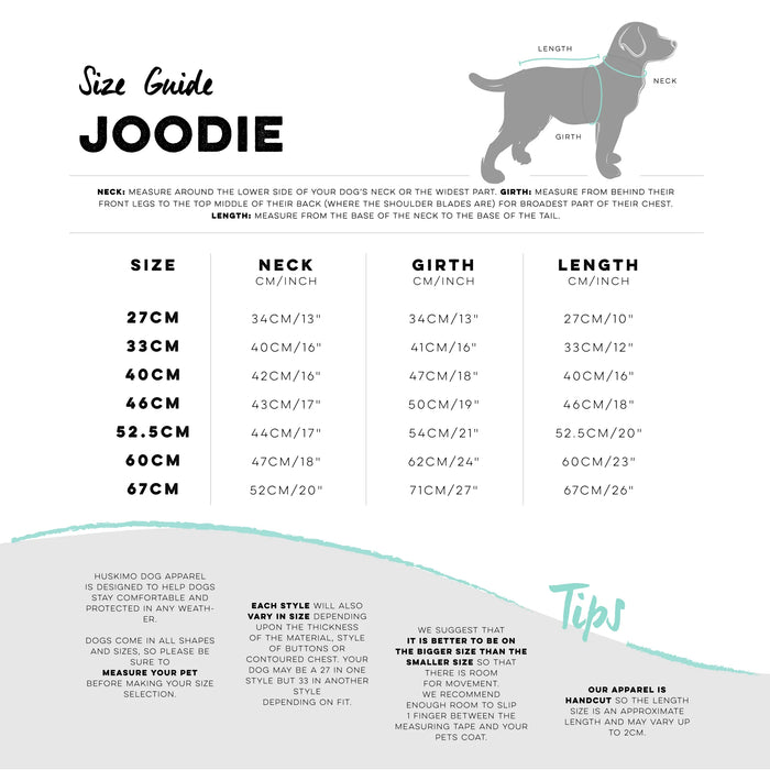 Huskimo_Joodie_Dog_Coat_French_Navy_size_guide