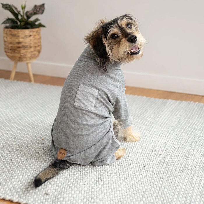 Kazoo Long John Dog Pyjamas - Grey