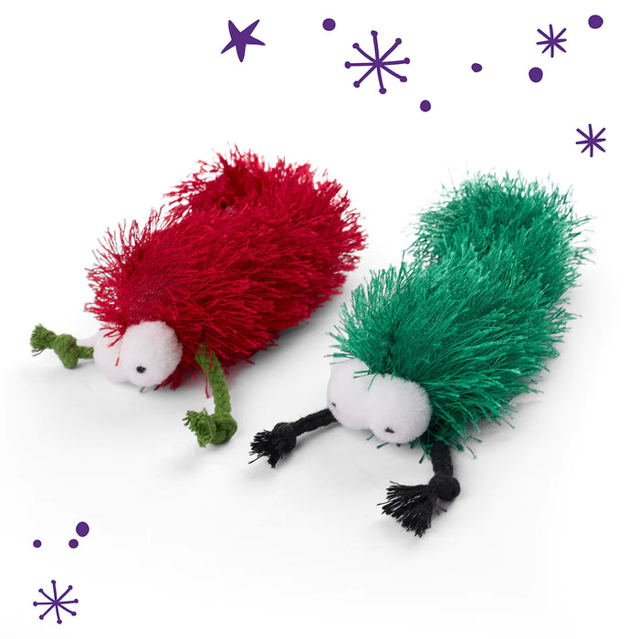 Christmas Cat Toy - Fuzzy Caterpillar – 2 pack