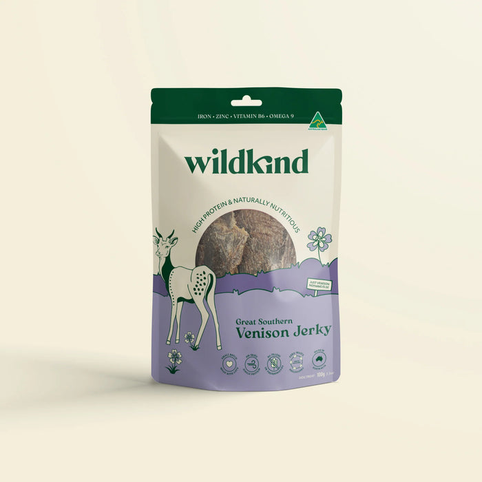 Wildkind Dog Treats Great Southern Venison Jerky 100g