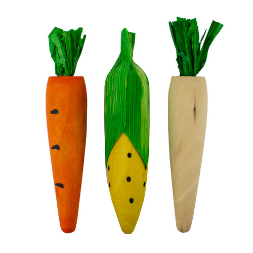 Pip Squeak Wood Chew Carrot and Corn 3 Pack