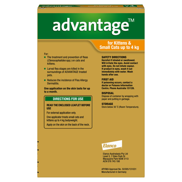 Advantage Orange - Kittens and Small Cats up to 4kg