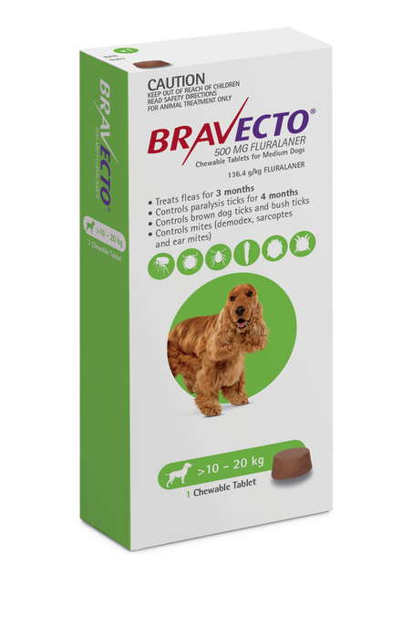 Bravecto Green - Medium Dog 10-20kg