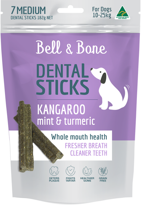 Bell & Bone Dental Sticks - Kangaroo, Mint & Turmeric