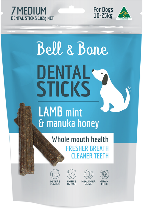 Bell & Bone Dental Sticks - Lamb, Mint & Manuka Honey
