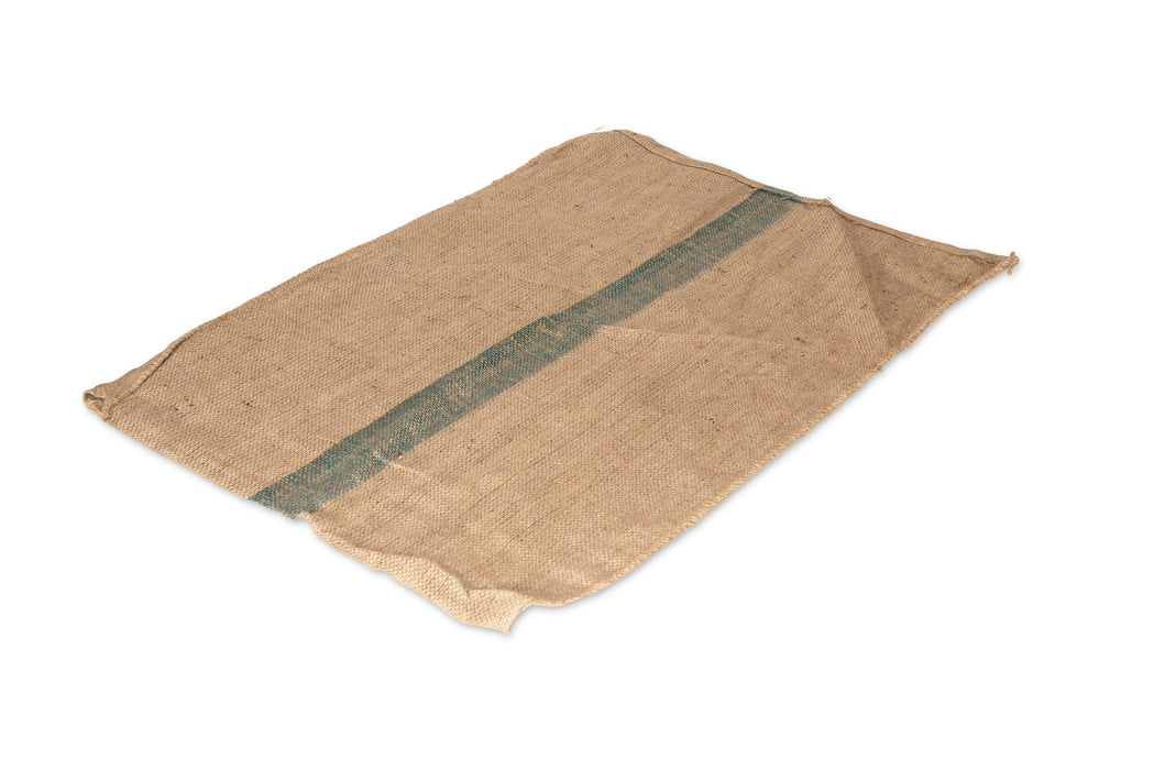 Hessian Bag Green Stripe Large