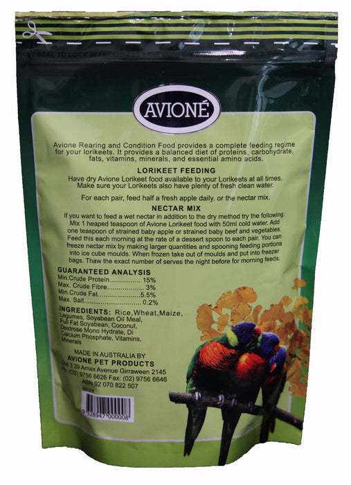 Lorikeets Dry Food - Rearing and Conditioning