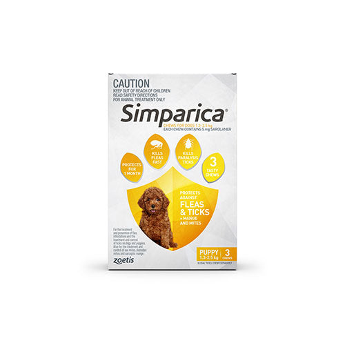Simparica Flea and Tick Chews - Puppy 3 Pack
