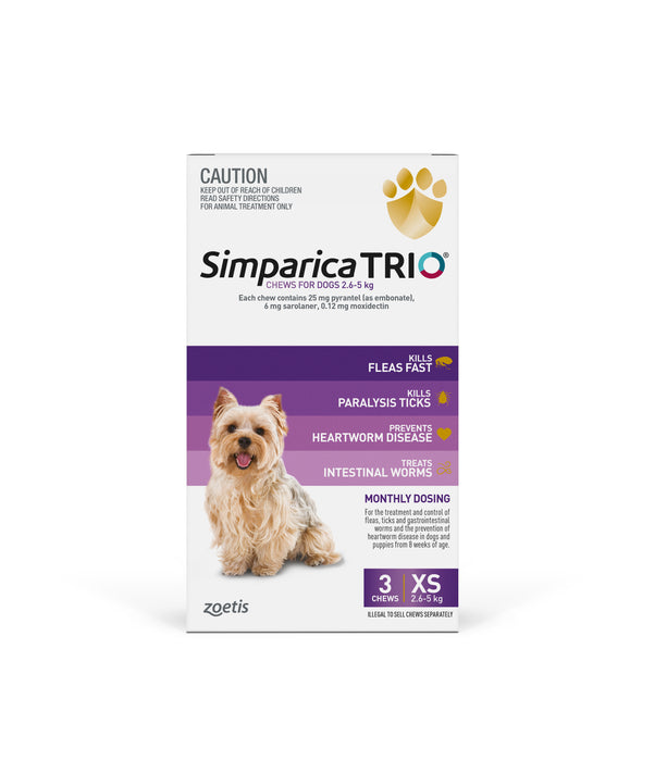 Simparica Trio X Small Dog 2.6-5kg